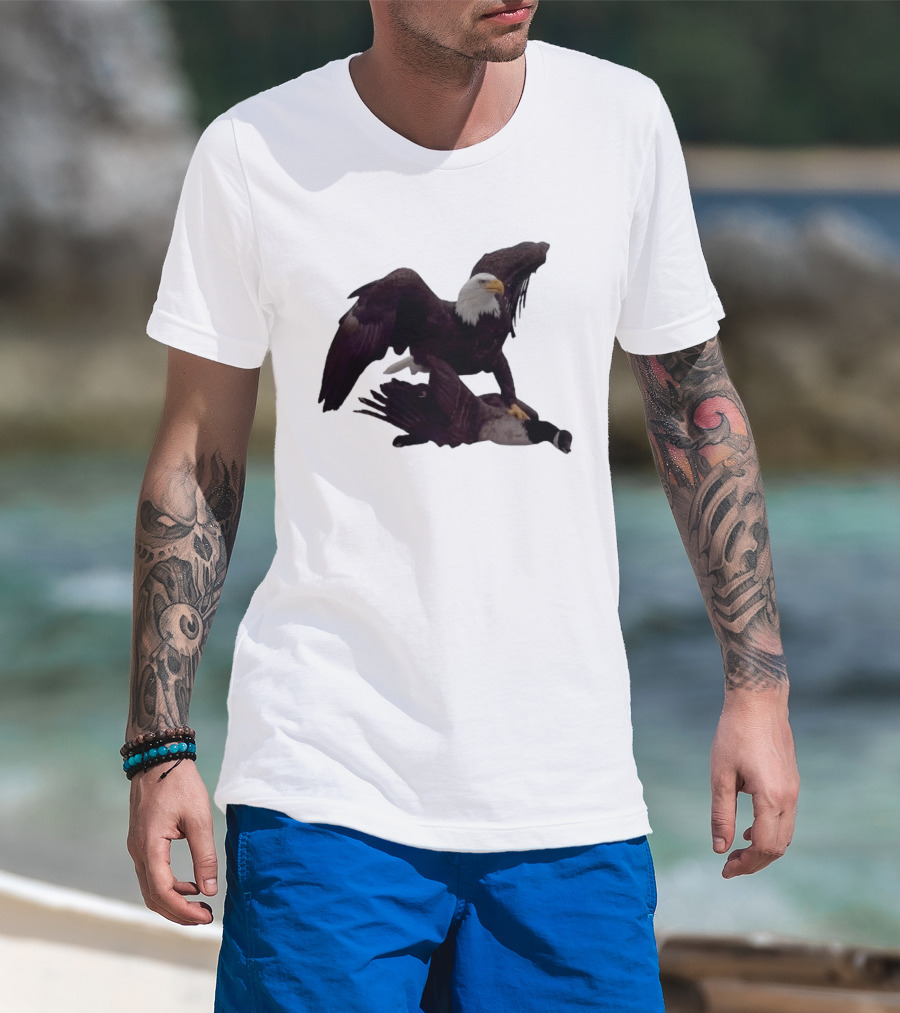 Bald Eagle Vs Goose Dominance Meme T-Shirt