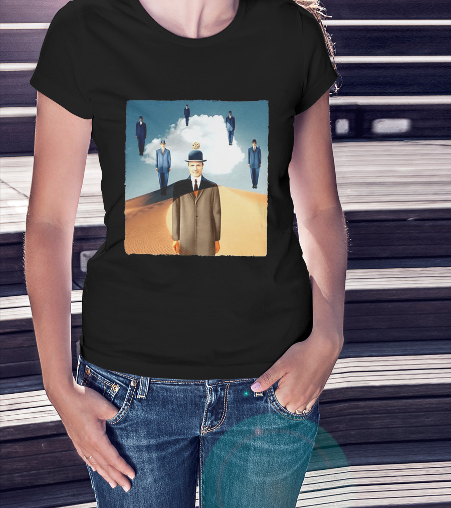 René Magritte X Jean Leloup Son Of Man Remix Surreal Desert Landscape T-Shirt
