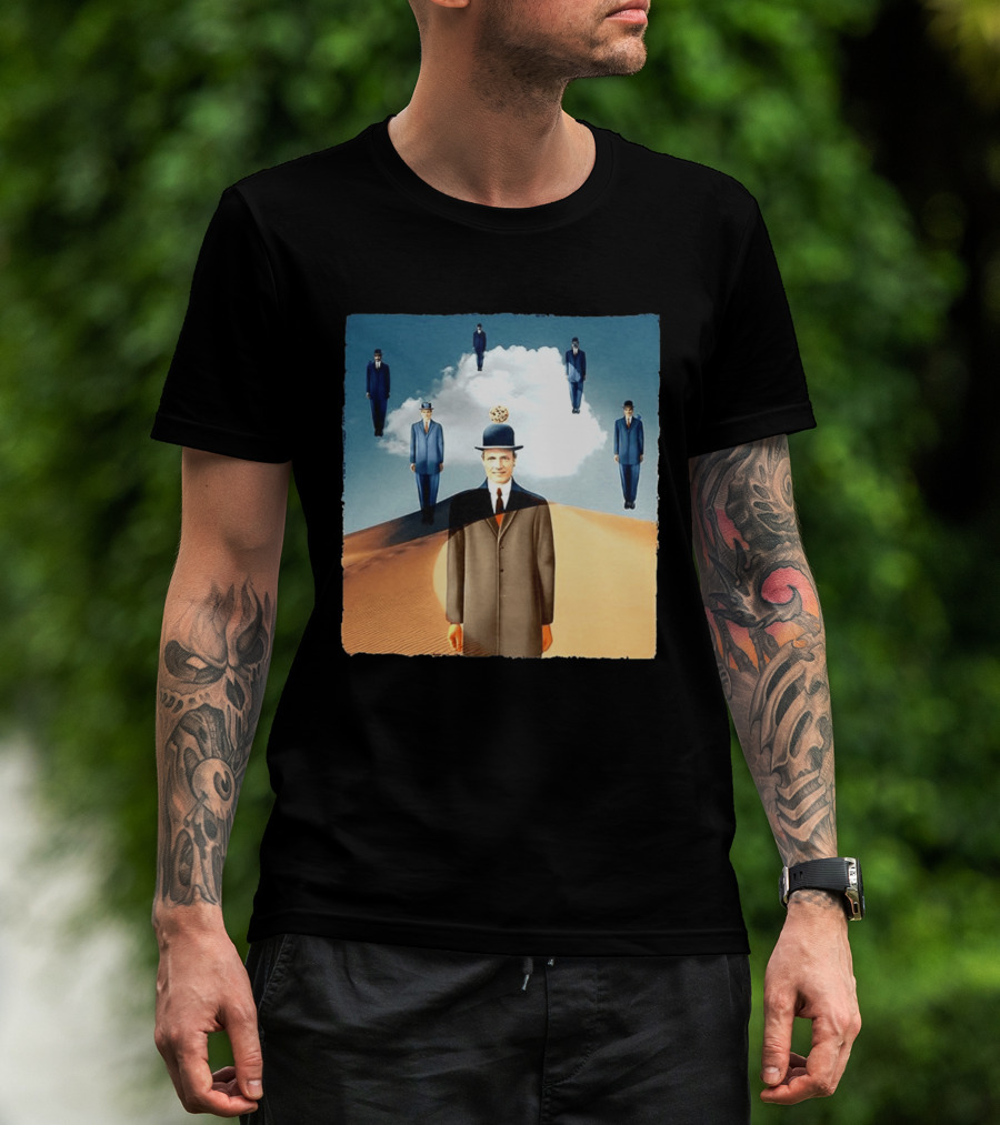 René Magritte X Jean Leloup Son Of Man Remix Surreal Desert Landscape T-Shirt