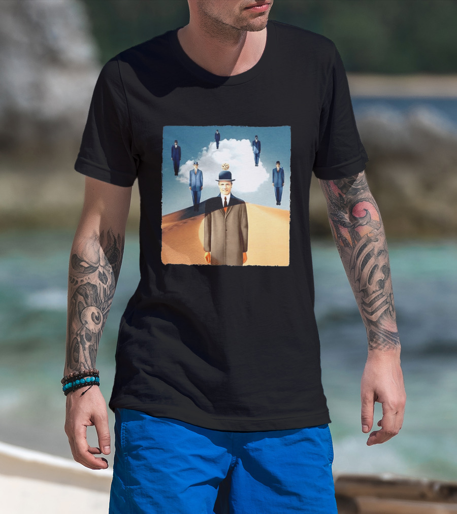 René Magritte X Jean Leloup Son Of Man Remix Surreal Desert Landscape T-Shirt