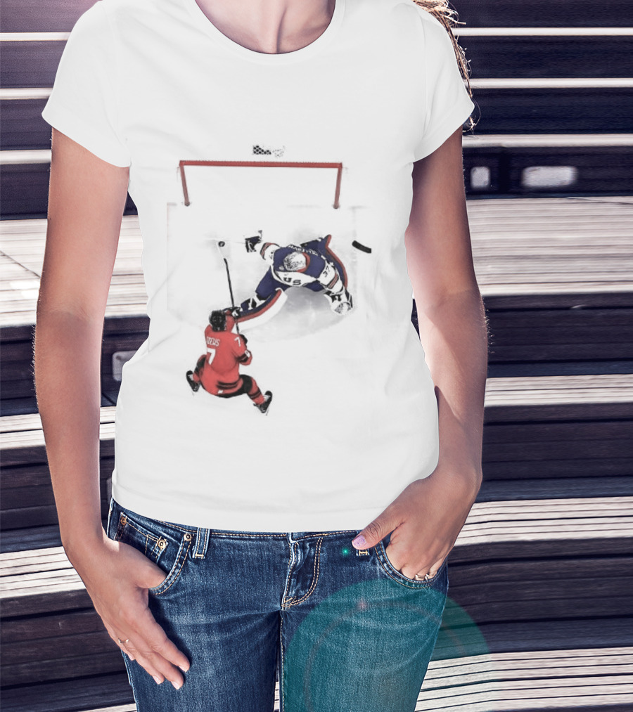 Connor Hellebuyck Team USA Ice Hockey Goalie Save Moment T-Shirt