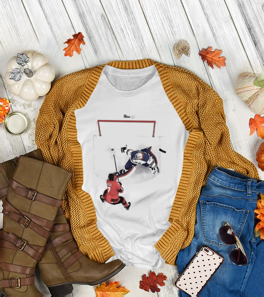 Connor Hellebuyck Team USA Ice Hockey Goalie Save Moment T-Shirt