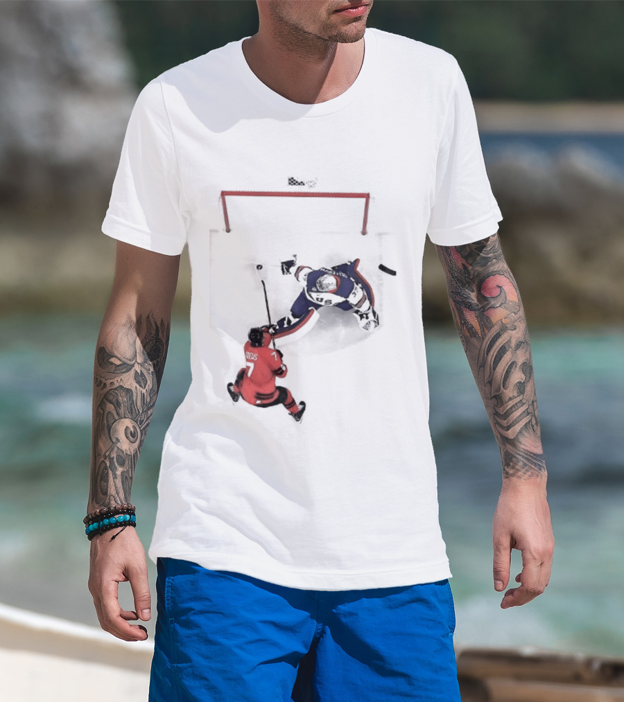 Connor Hellebuyck Team USA Ice Hockey Goalie Save Moment T-Shirt