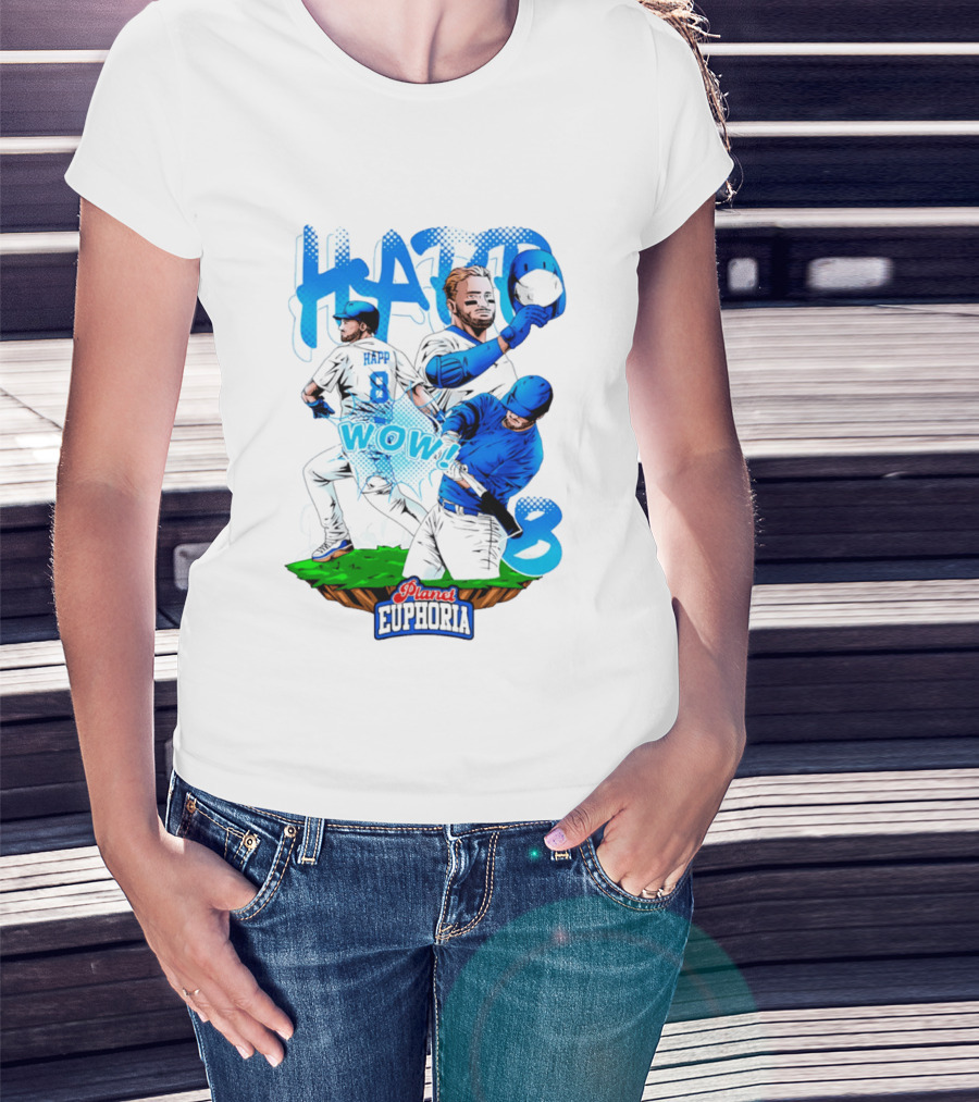Planet Euphoria Ian Happ WOW 8 Chicago Cubs T-Shirt