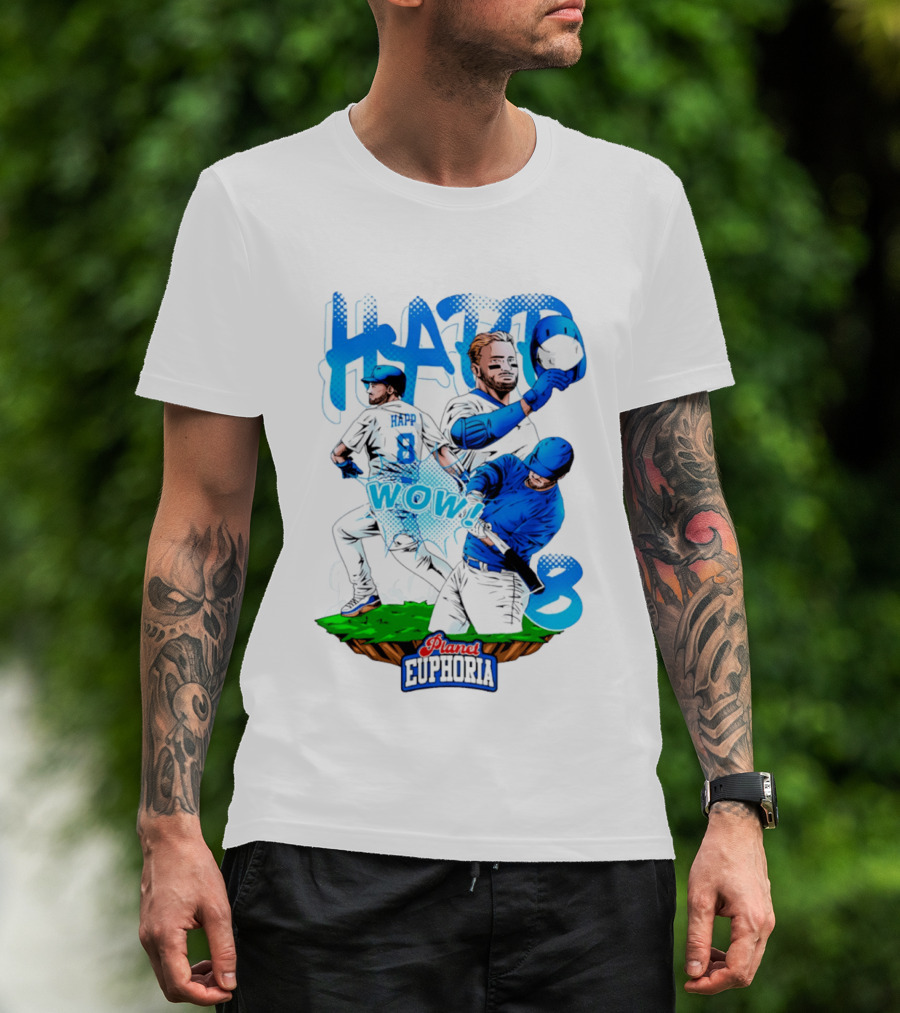 Planet Euphoria Ian Happ WOW 8 Chicago Cubs T-Shirt