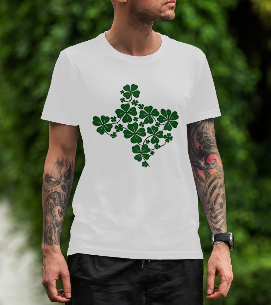 Texas Shamrock Map St Patrick's Day Celebration T-Shirt
