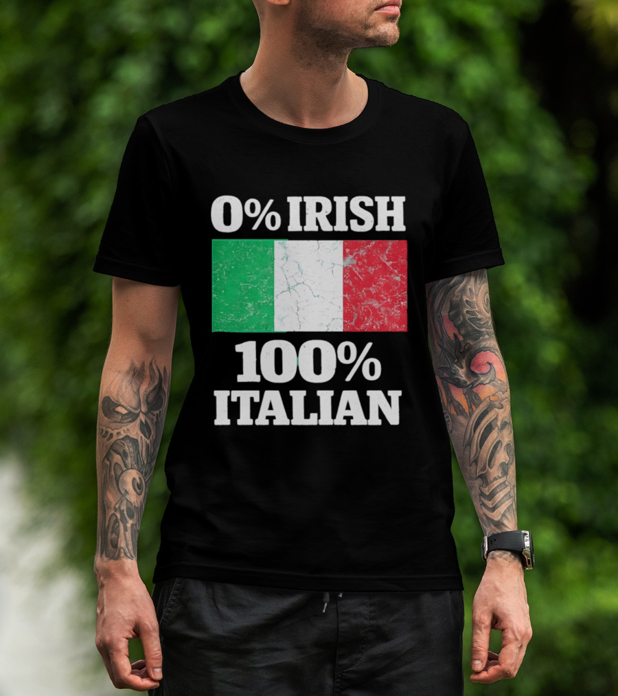 0 Irish 100 Italian Flag Heritage Pride Italy T-Shirt