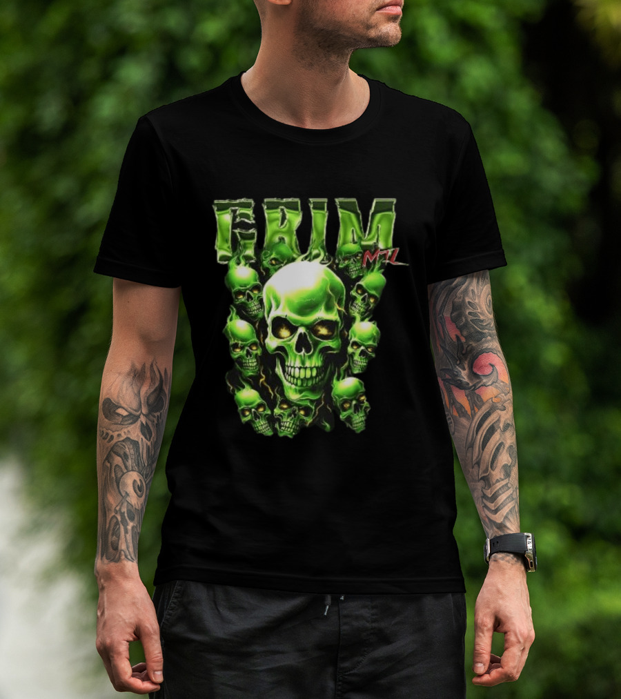 Grim MTL Green Skull Cluster Hommage To Juicy J T-Shirt