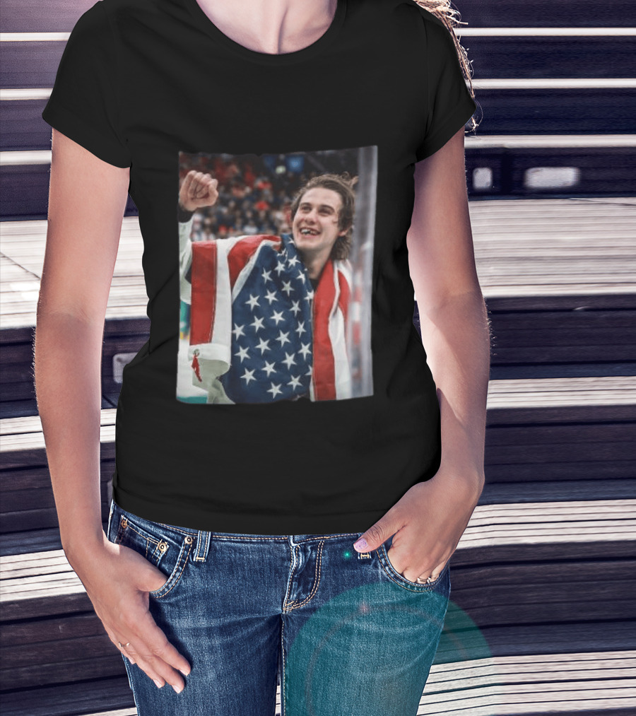 Jack Hughes USA Hockey Celebrates Gold Victory T-Shirt