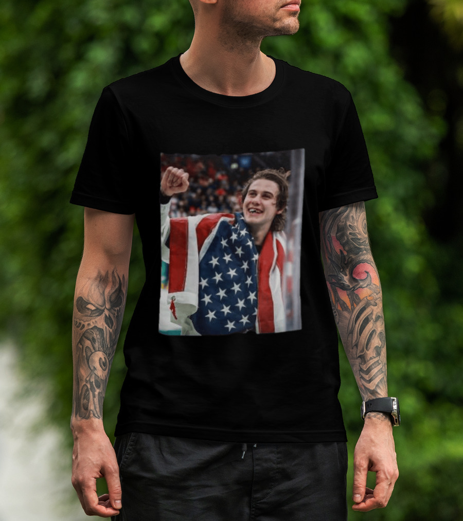 Jack Hughes USA Hockey Celebrates Gold Victory T-Shirt