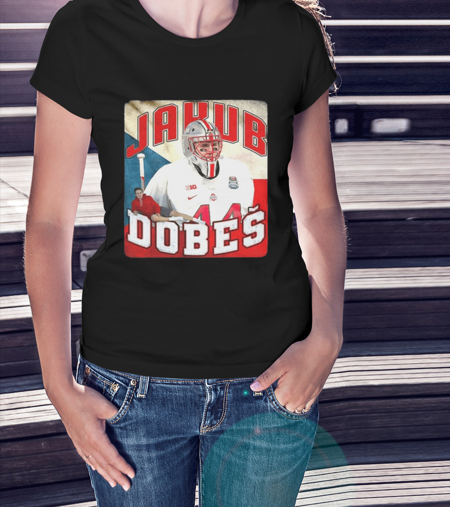 Jakub Dobeš Ohio State Buckeyes Hockey Big Ten 44 T-Shirt