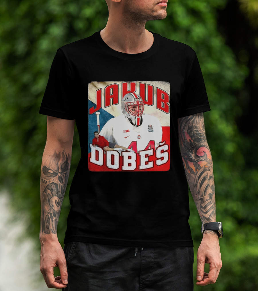 Jakub Dobeš Ohio State Buckeyes Hockey Big Ten 44 T-Shirt