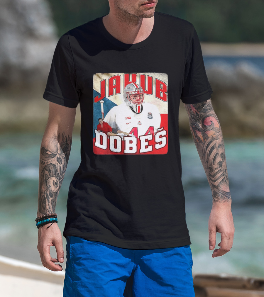 Jakub Dobeš Ohio State Buckeyes Hockey Big Ten 44 T-Shirt