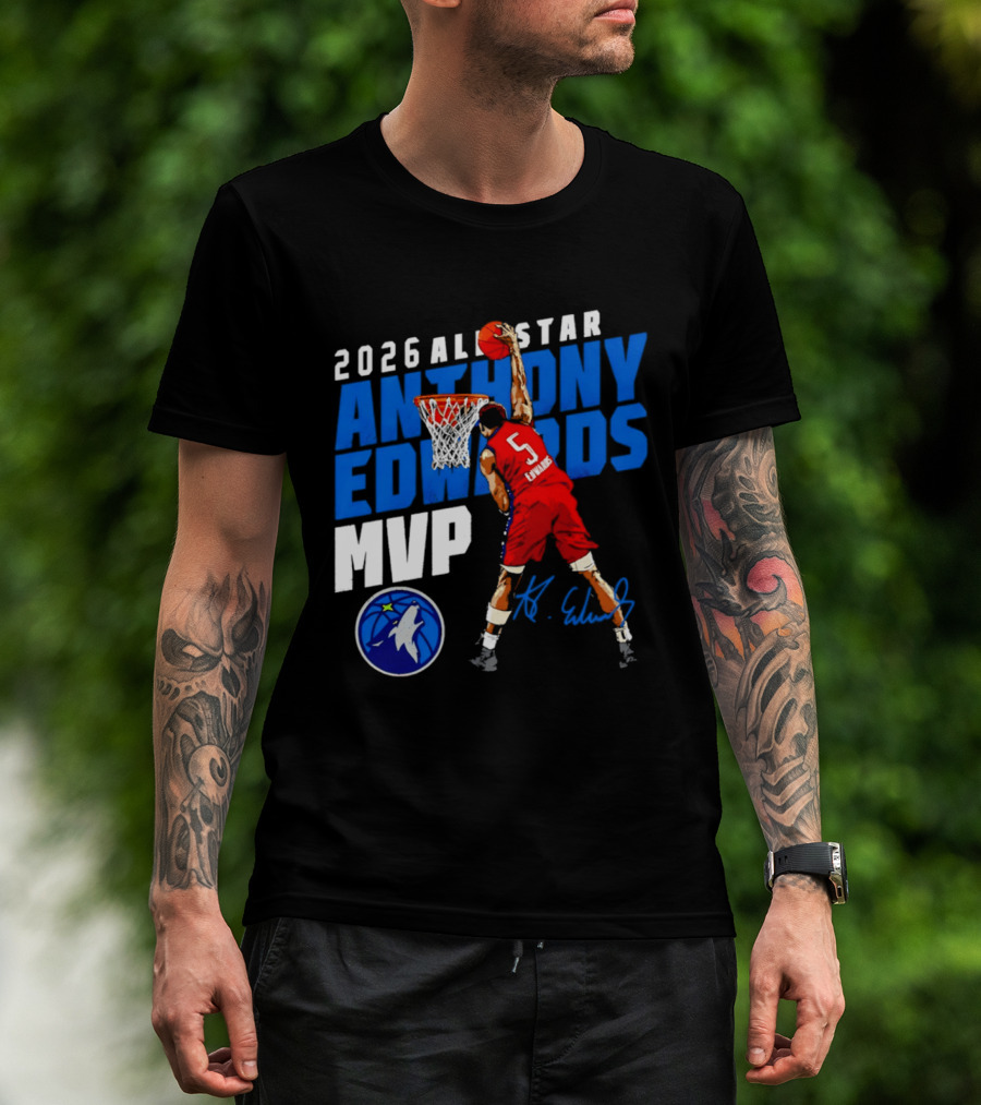 2026 All Star Anthony Edwards MVP Minnesota Timberwolves T-Shirt