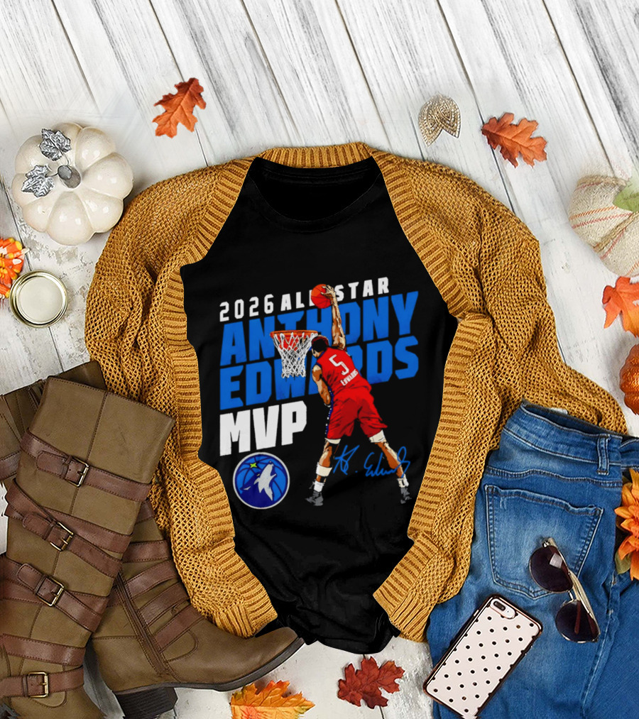 2026 All Star Anthony Edwards MVP Minnesota Timberwolves T-Shirt