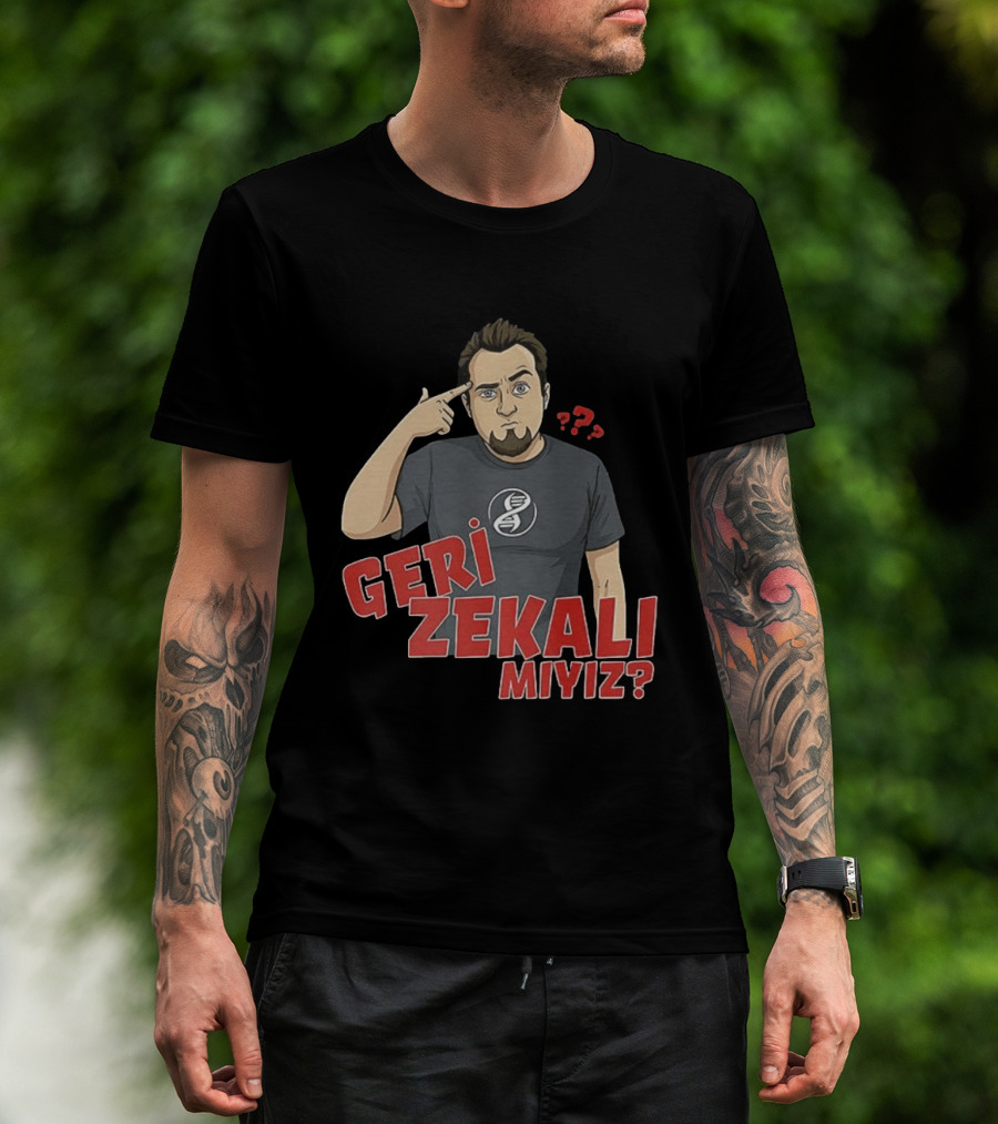 Geri Zekali Miyiz DNA Logo Question Mark T-Shirt