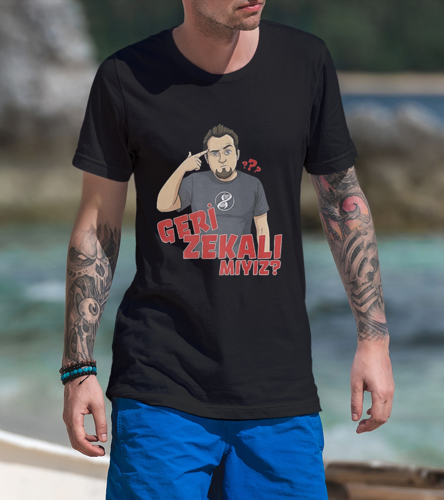 Geri Zekali Miyiz DNA Logo Question Mark T-Shirt