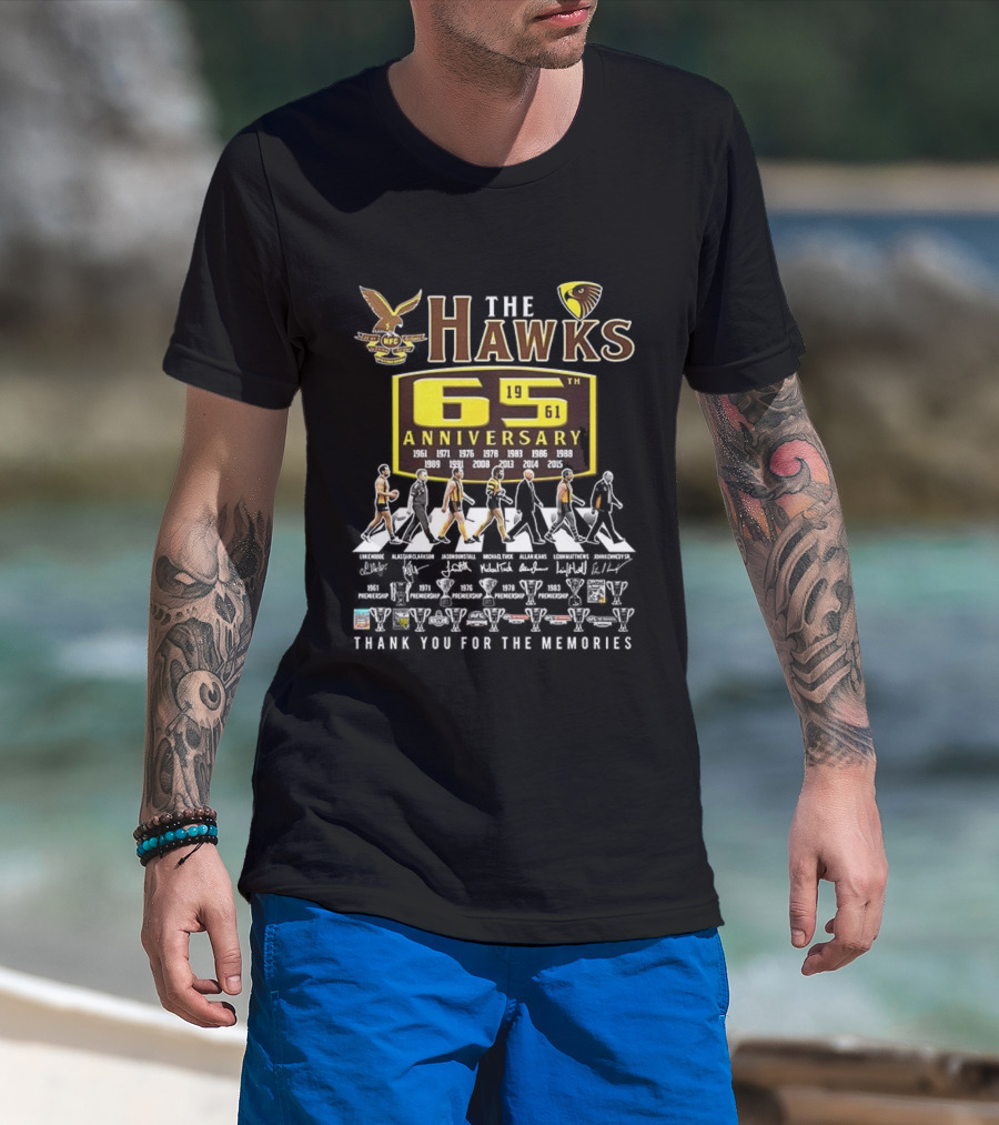 The Hawks 65th Anniversary 1961 2024 Thank You For The Memories T-Shirt