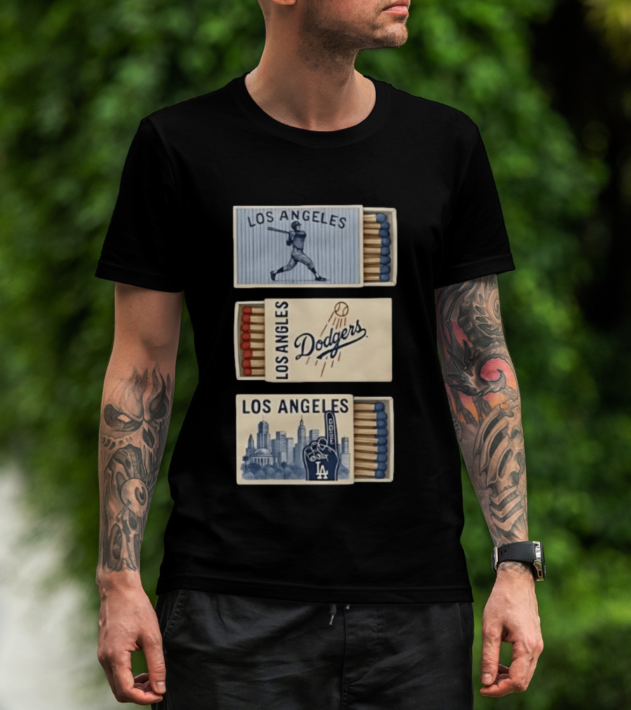 Los Angeles Dodgers Baseball Matchbox Collector's Set T-Shirt