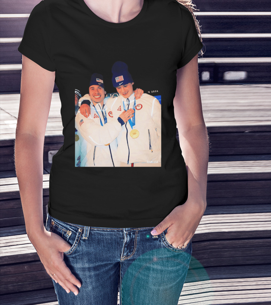 Team USA Golden Goal 2026 Milano Cortina Winter Olympics Celebrating Victory T-Shirt