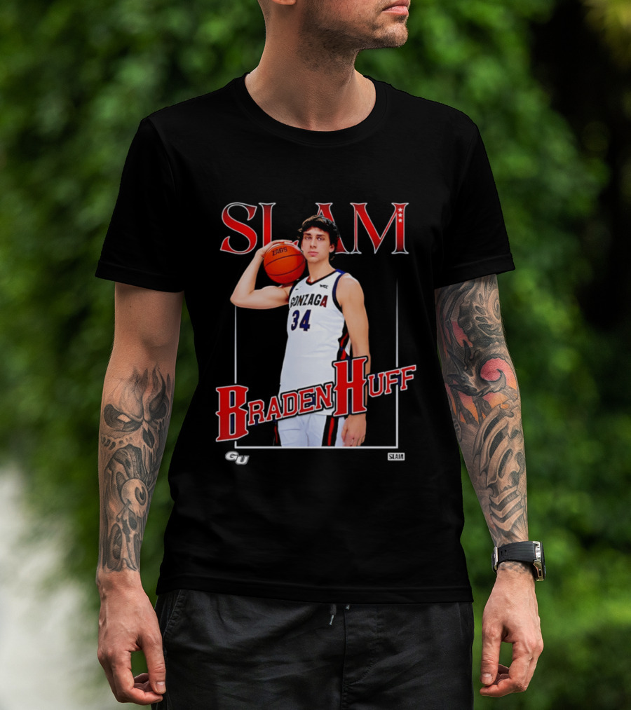 Braden Huff Gonzaga Basketball Slam 34 T-Shirt