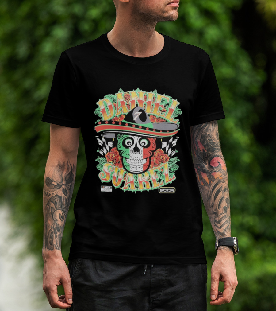 Daniel Suarez Sombrero Skull #7 Spire Motorsports NASCAR Cup Series T-Shirt