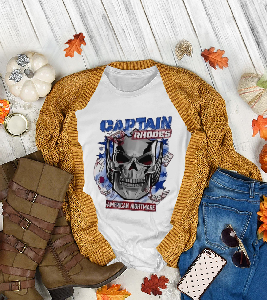 Captain Rhodes American Nightmare Skull WWE 2026 T-Shirt