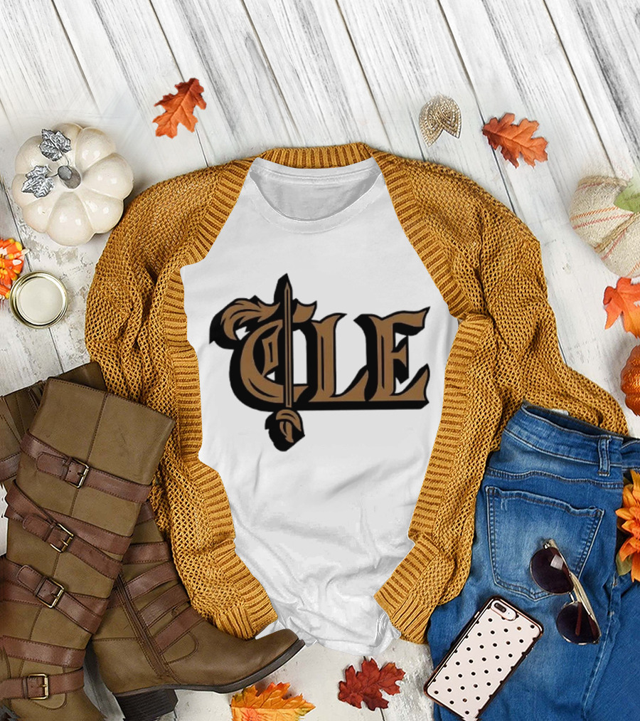 CLE Old English Sword Basketball T-Shirt