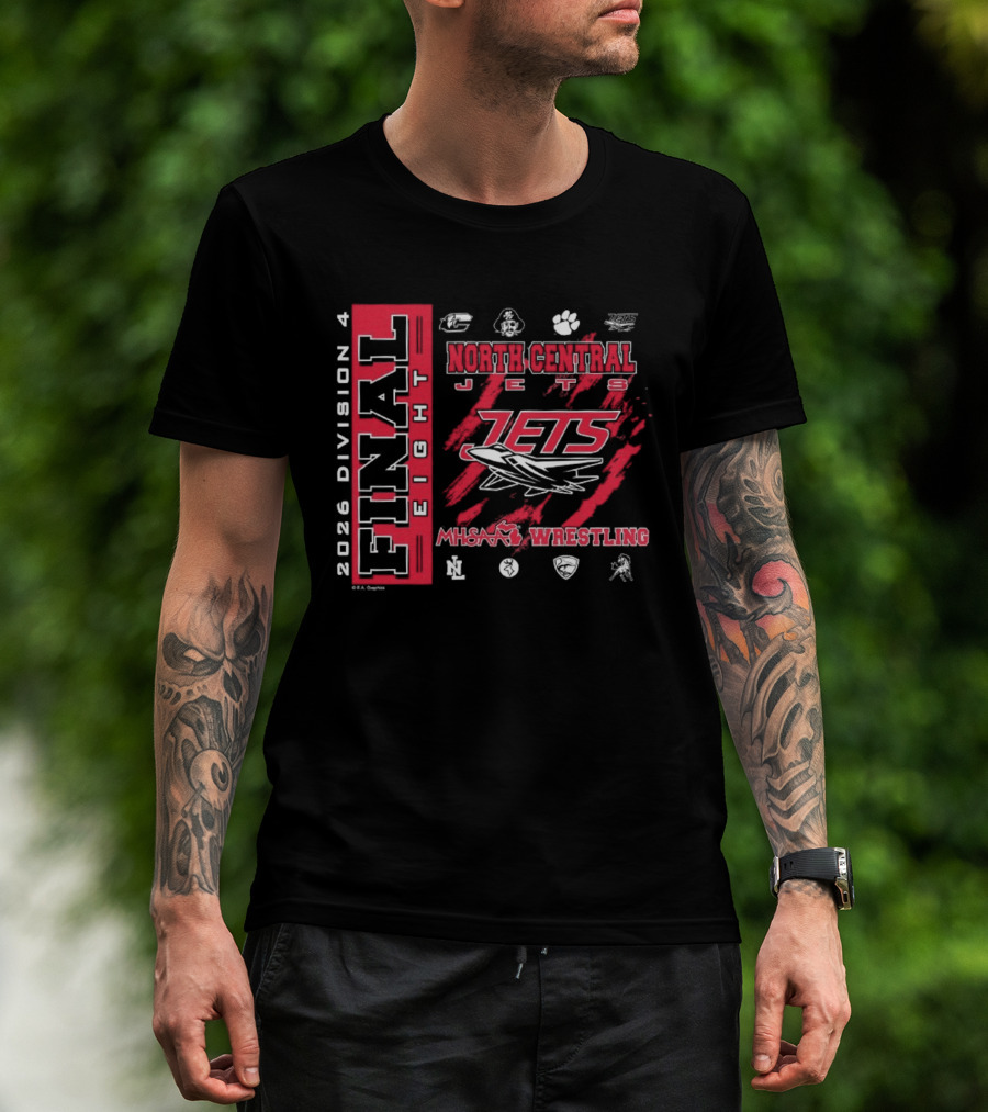 North Central Jets 2026 Final Eight Division 4 MHSAA Wrestling T-Shirt
