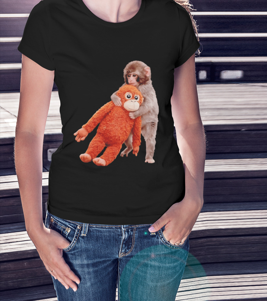 Punch Monkey Panchi Kun Stuffed Toy Hugging Cute Baby Monkey T-Shirt