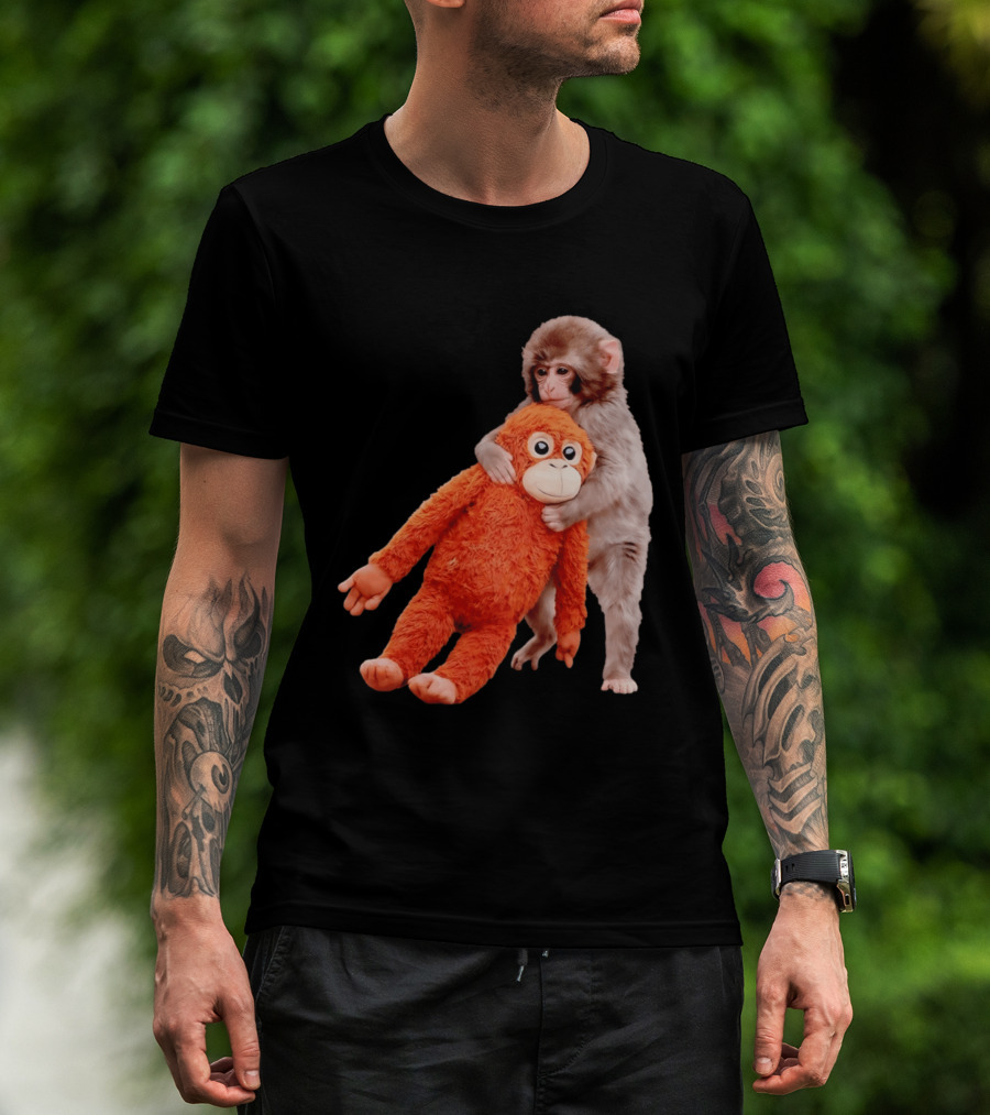 Punch Monkey Panchi Kun Stuffed Toy Hugging Cute Baby Monkey T-Shirt