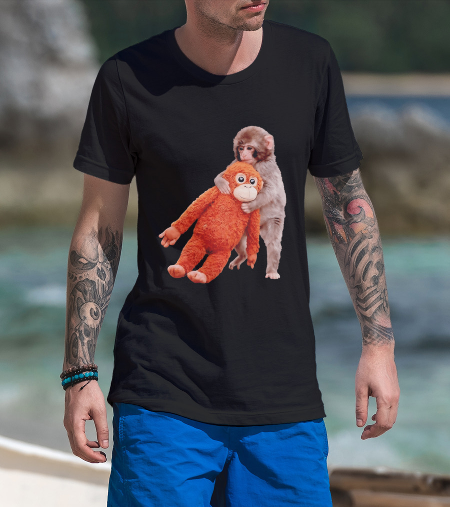 Punch Monkey Panchi Kun Stuffed Toy Hugging Cute Baby Monkey T-Shirt
