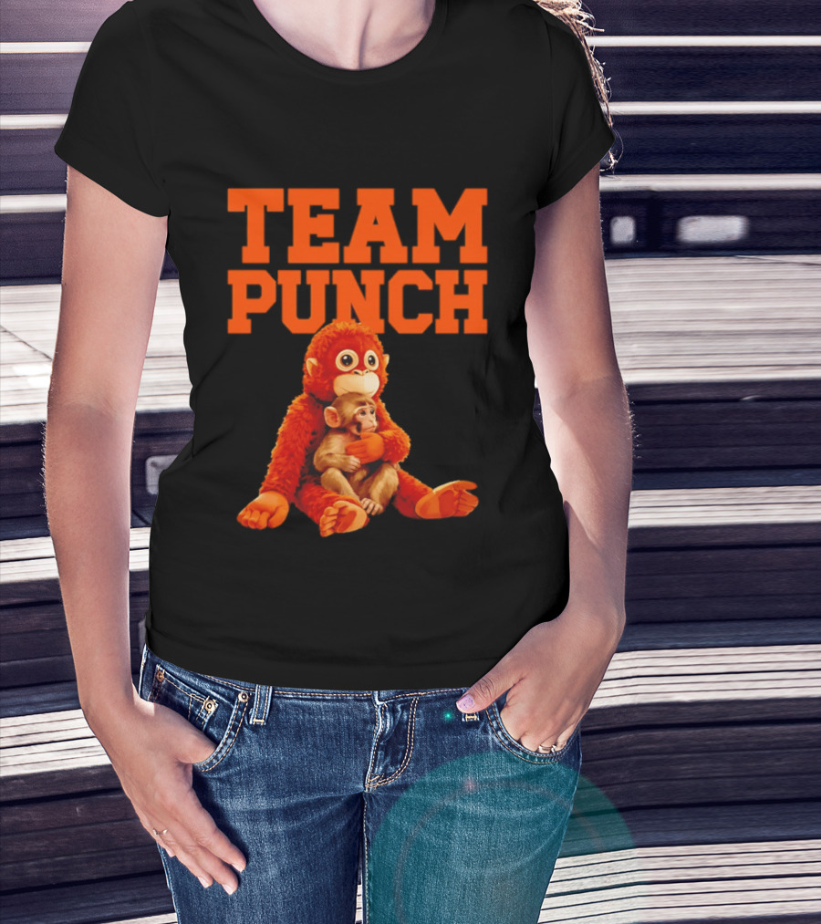 Team Punch Monkey Duo 2026 Vibrant Orange Characters T-Shirt