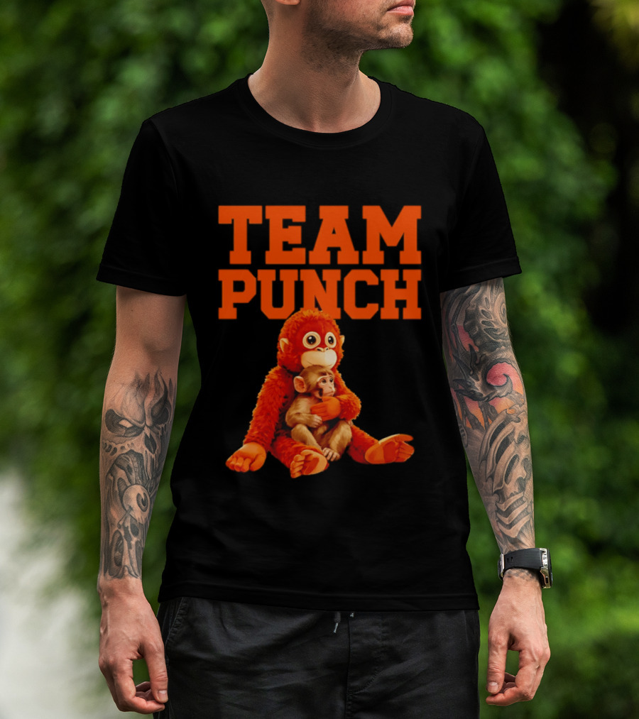 Team Punch Monkey Duo 2026 Vibrant Orange Characters T-Shirt
