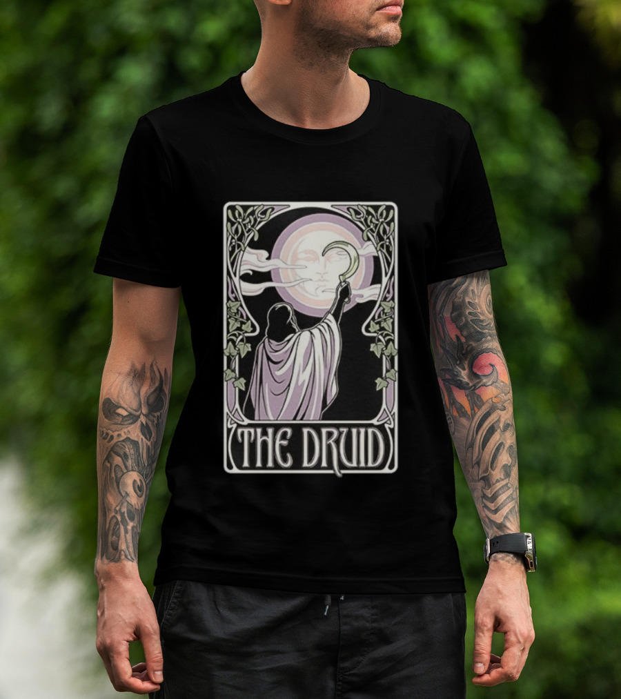 The Druid Tarot Card Moon And Sickle Mystical T-Shirt
