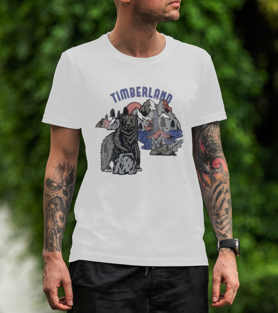 Timberland Bear Mountains And Sunset T-Shirt