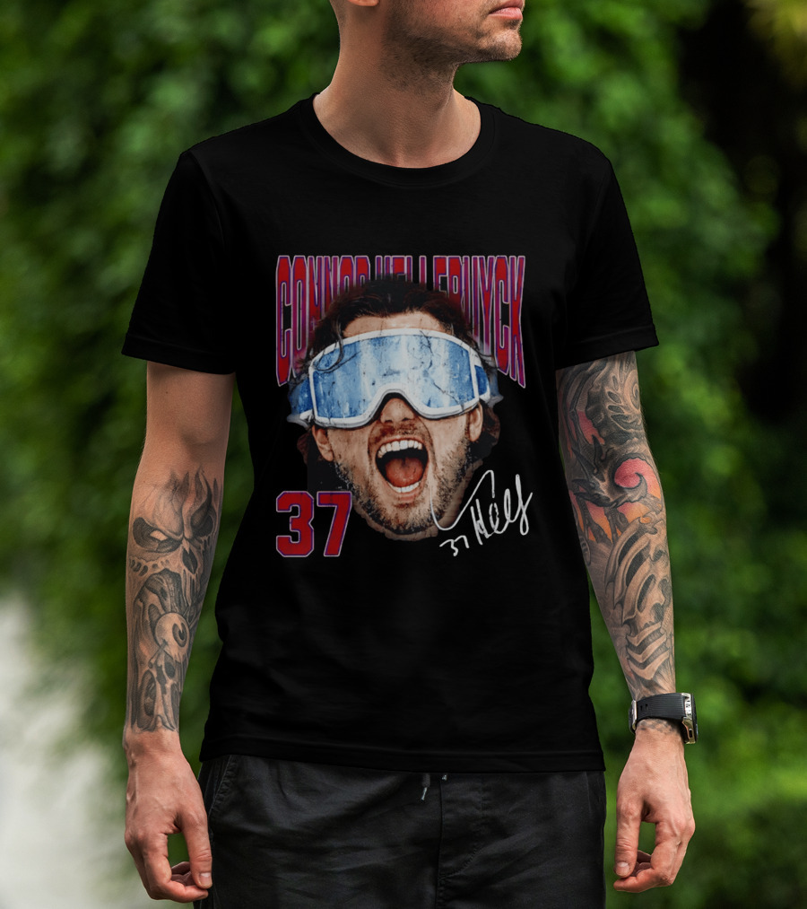 Connor Hellebuyck Winnipeg Jets Goggles 37 Big Head Image T-Shirt