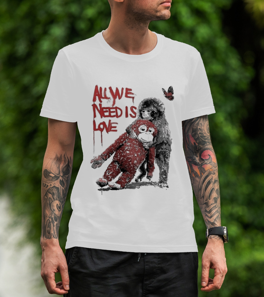 All We Need Is Love Baby Monkey Punch Ikea Doll Japan Zoo T-Shirt