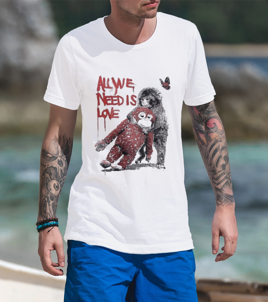 All We Need Is Love Baby Monkey Punch Ikea Doll Japan Zoo T-Shirt
