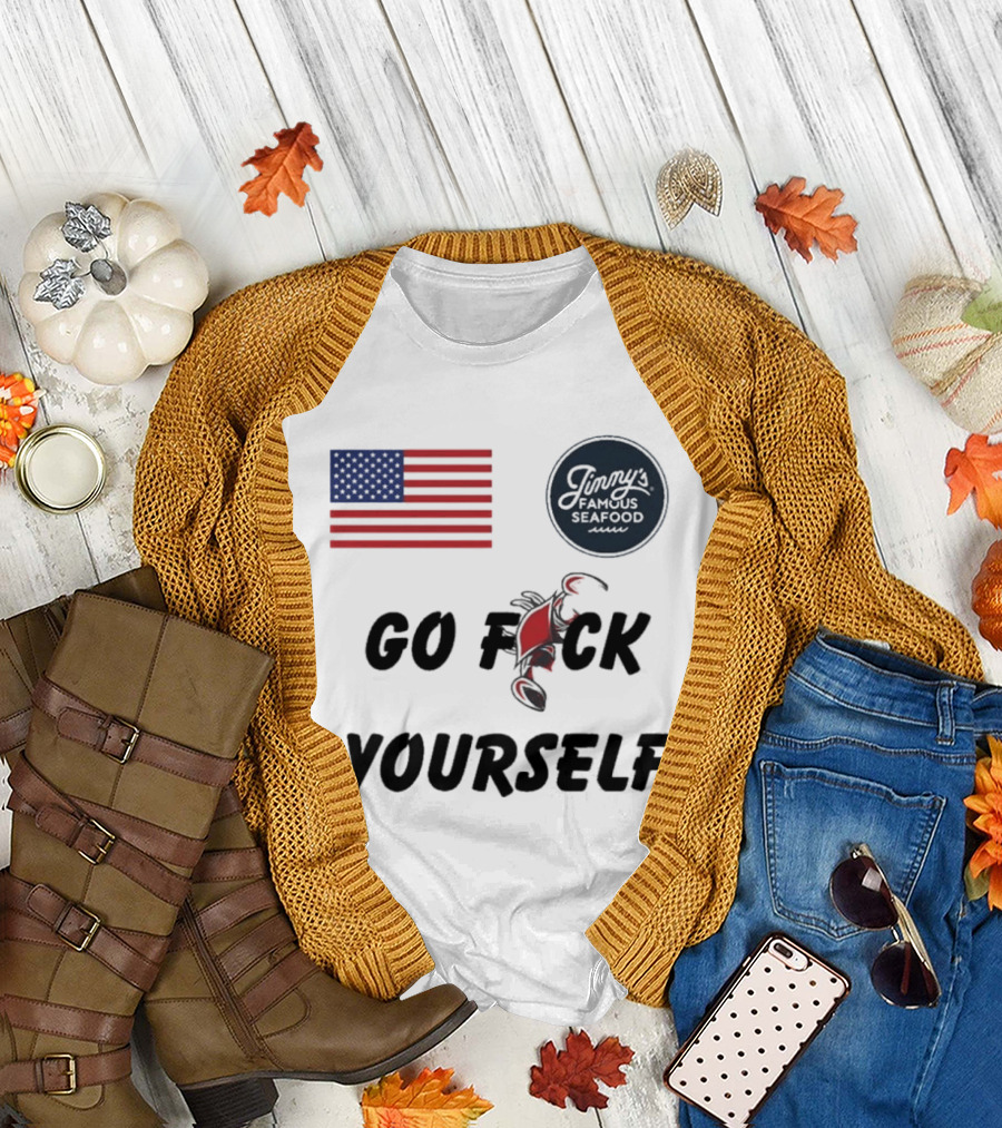 Jimmys Seafood Go F Yourself Crab American Flag T-Shirt