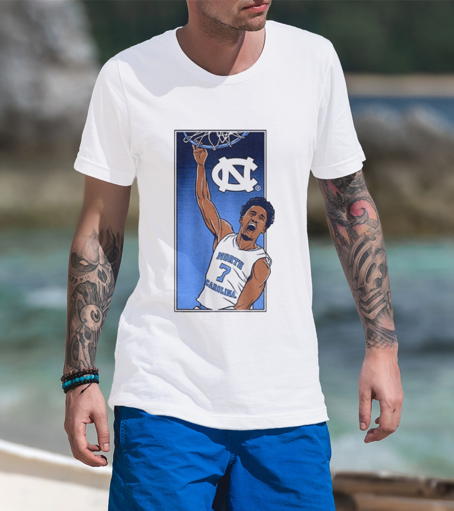 North Carolina Tar Heels Seth Trimble Basketball Dunk T-Shirt