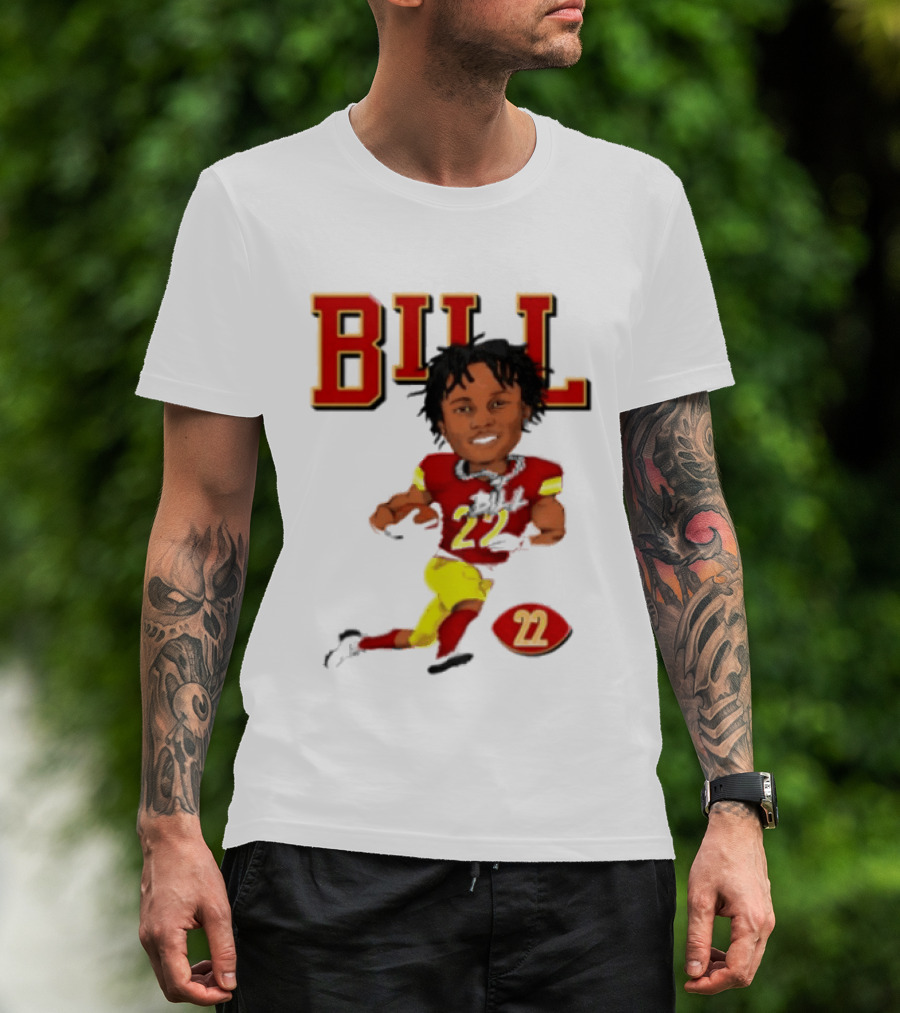 Original Bill 22 Washington Commanders Cartoon Football Player T-Shirt