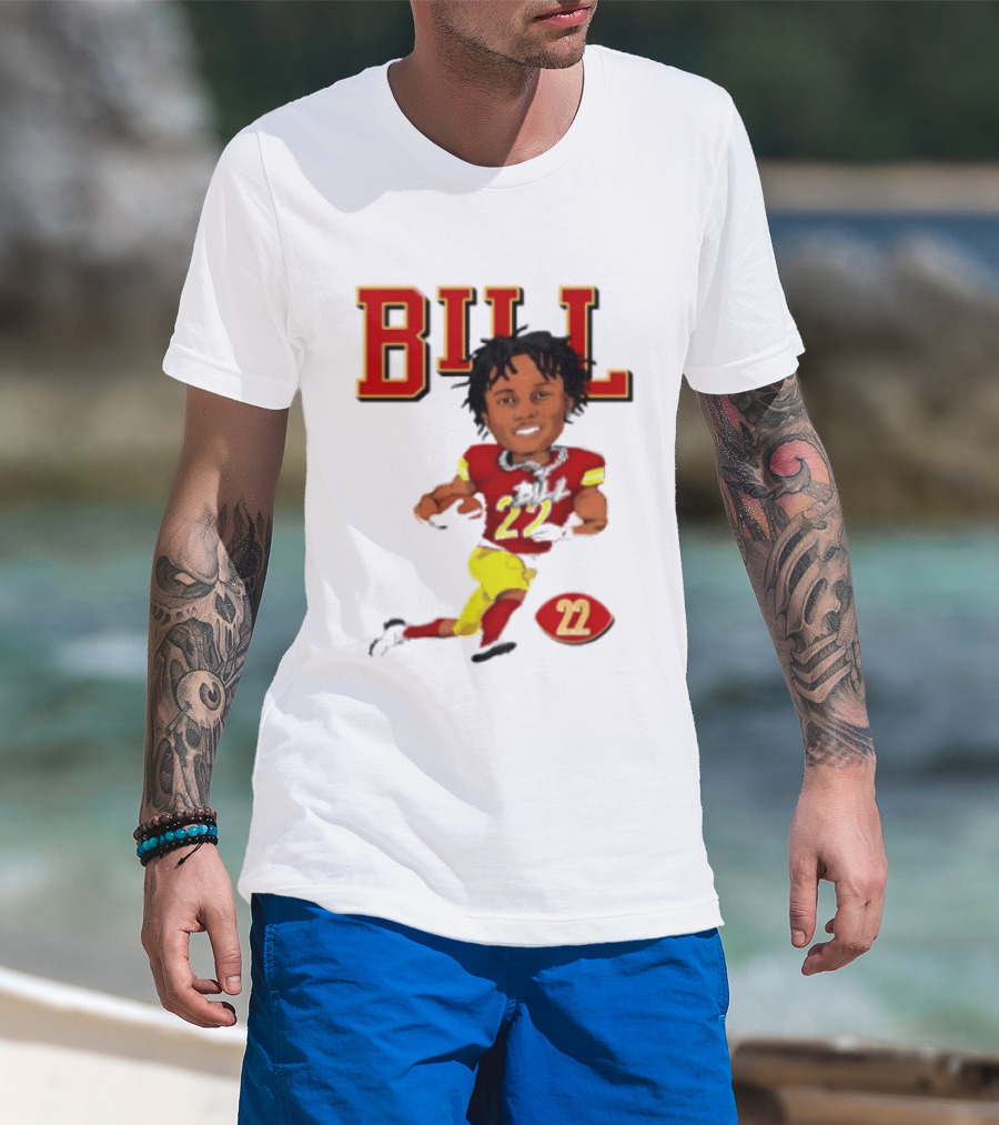Original Bill 22 Washington Commanders Cartoon Football Player T-Shirt