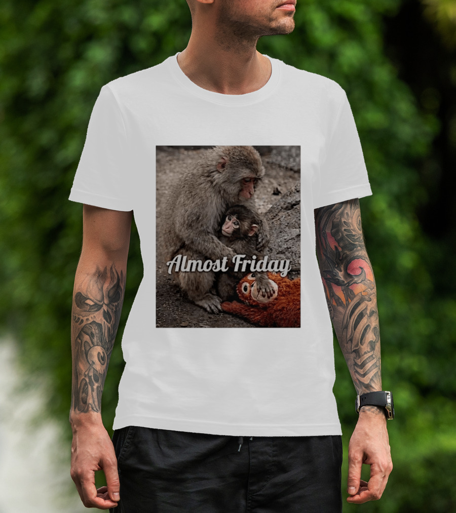 Almost Friday Punch The Monkey Hug Bodyguard T-Shirt