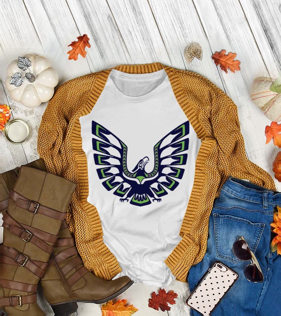 Seattle Seahawks Eagle Wings Tribal T-Shirt