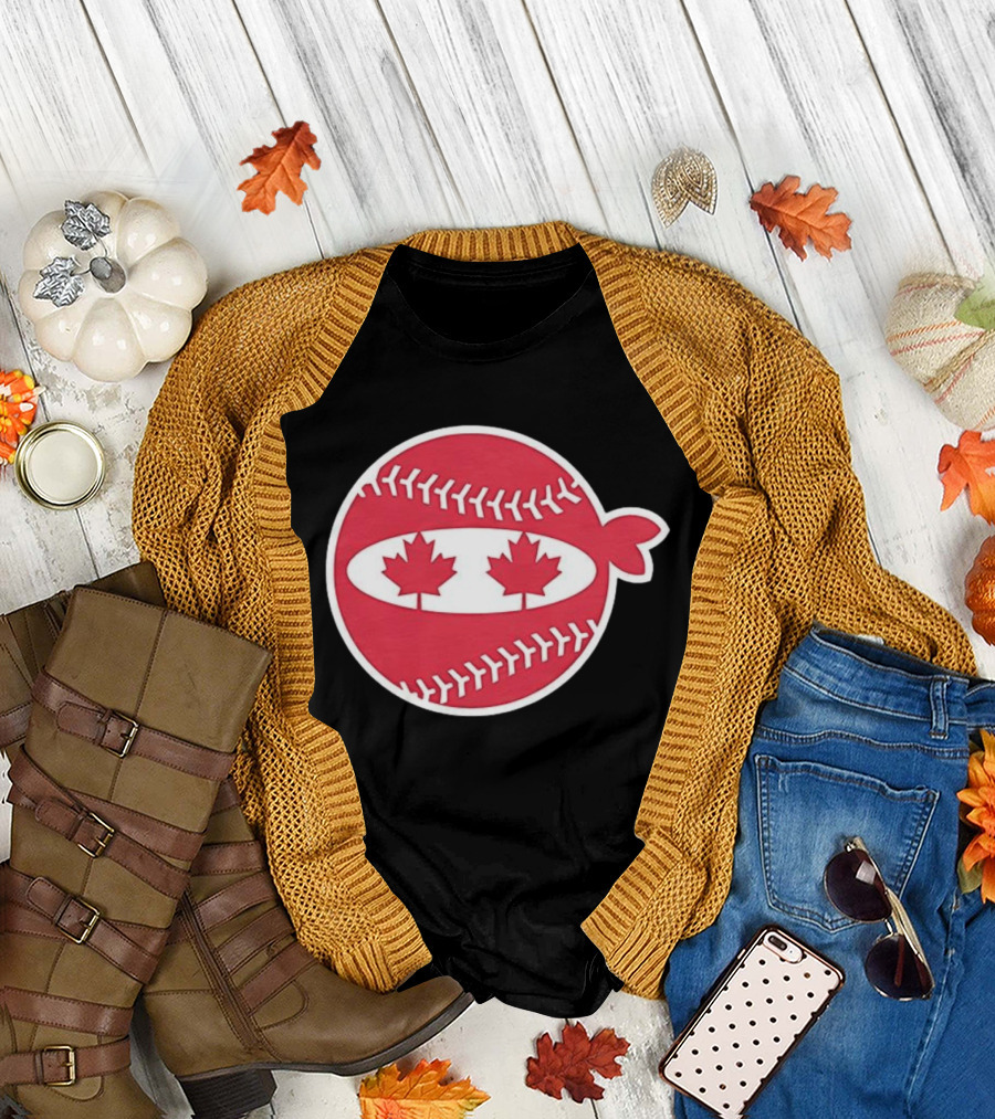 Canada Baseball Maple Leaf Ninja Pitching T-Shirt