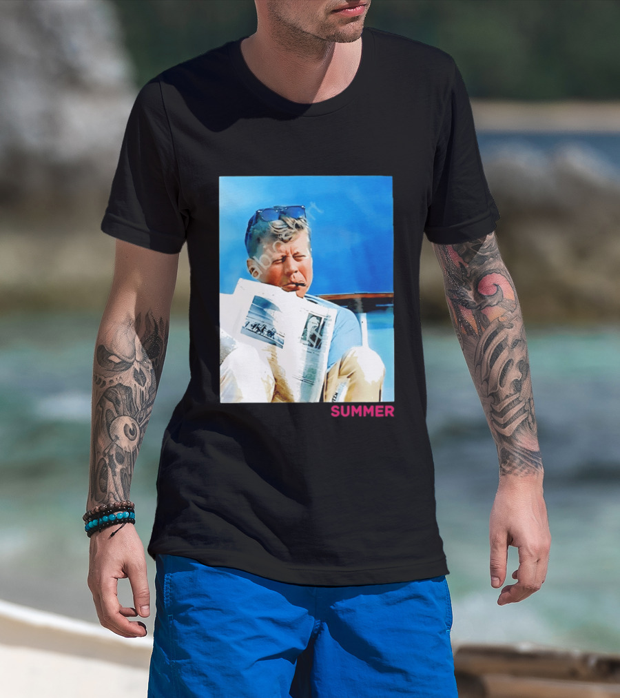 Barstool Sports JFK Summer Sunglasses Reading News T-Shirt