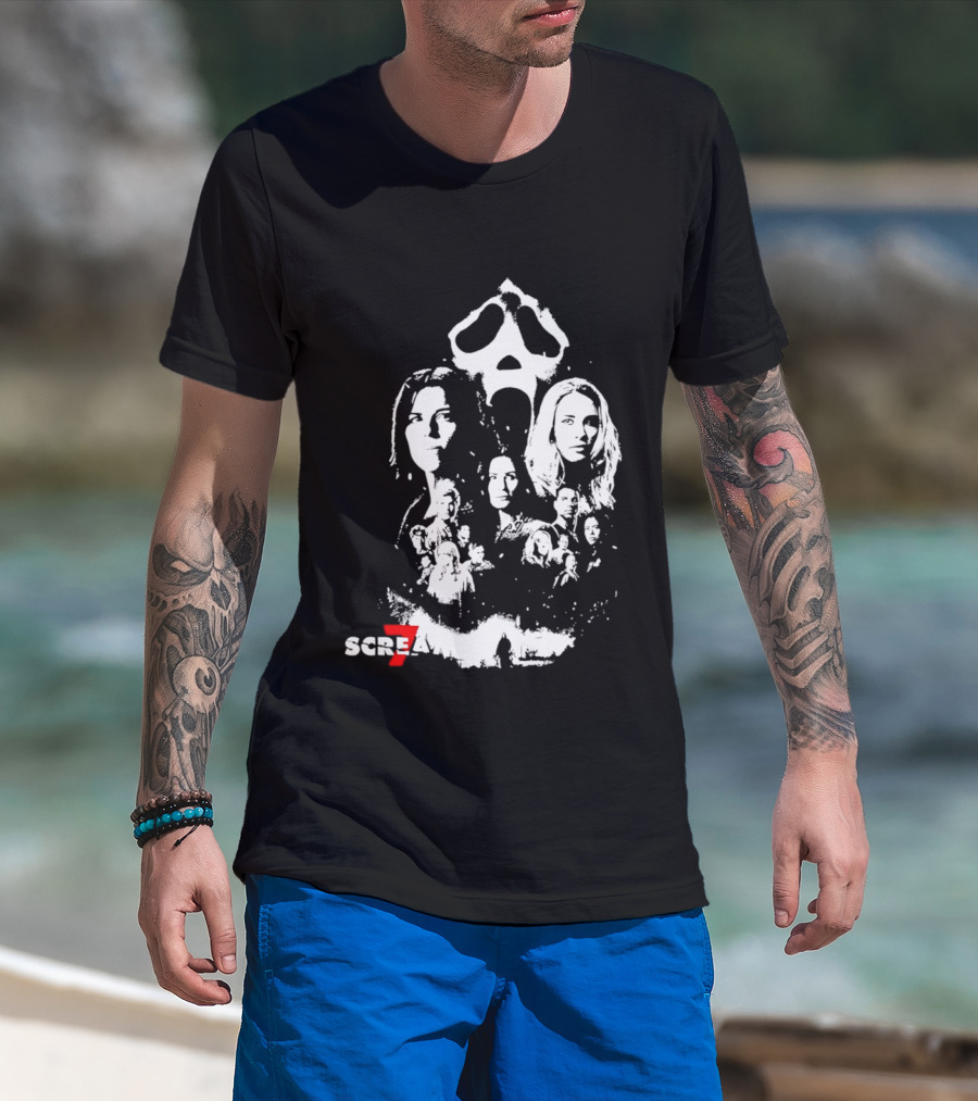 Scream 7 Cinemark Ghostface Mask Faces T-Shirt