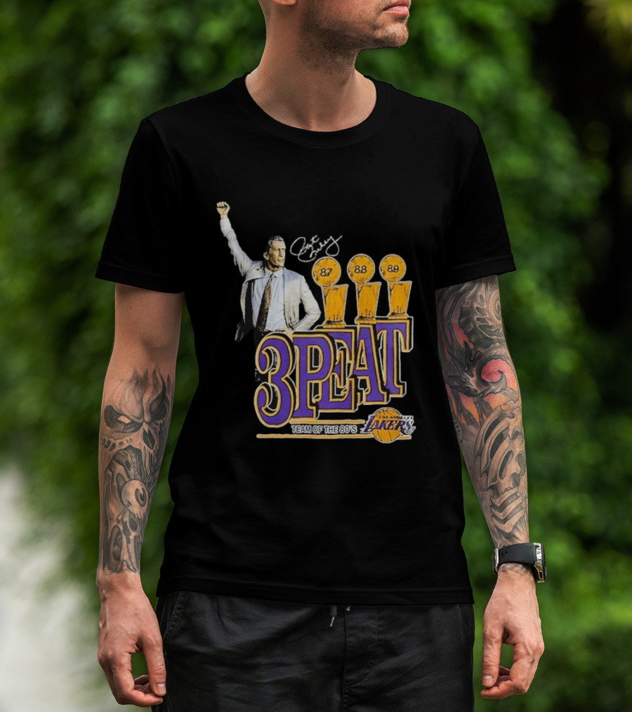 Los Angeles Lakers 3PEAT Team Of The 80's 87 88 89 Pat Riley T-Shirt