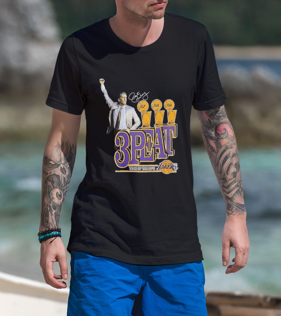 Los Angeles Lakers 3PEAT Team Of The 80's 87 88 89 Pat Riley T-Shirt